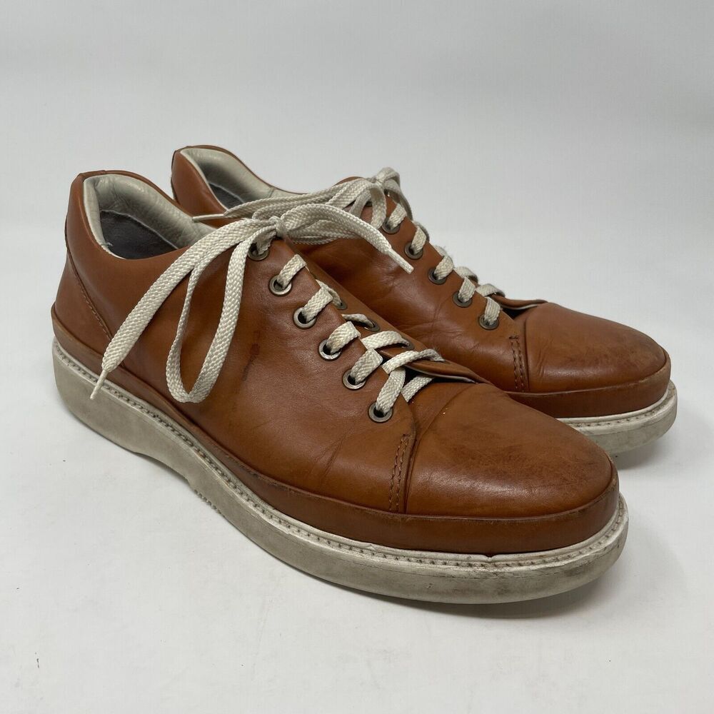 Samuel Hubbard Men’s Leather Sneakers, Brown‎ Lace-Up Shoes, US 9.5 EU 43.5